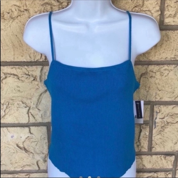 BP Blue spaghetti strap Tank Top Comfy Stretch New NWT Y2K 90’s Beach Vacation - Picture 9 of 9